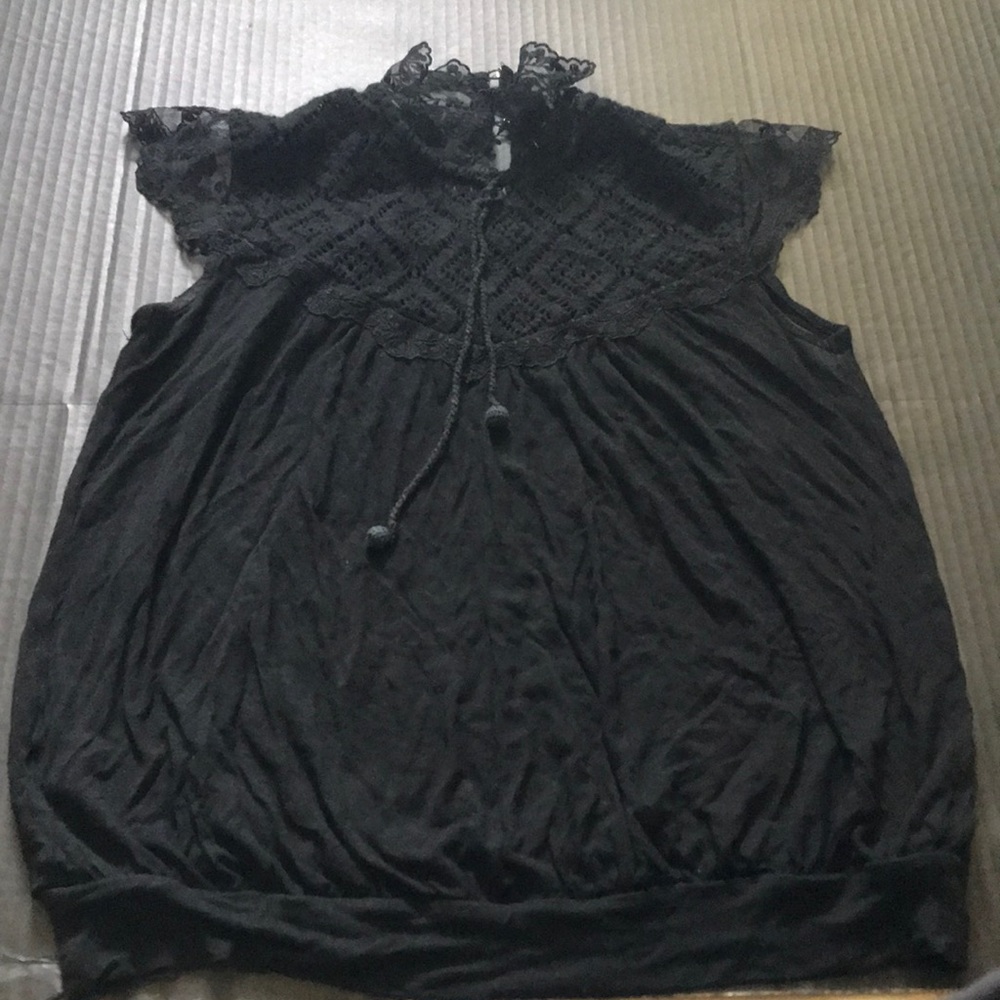Lace neck top